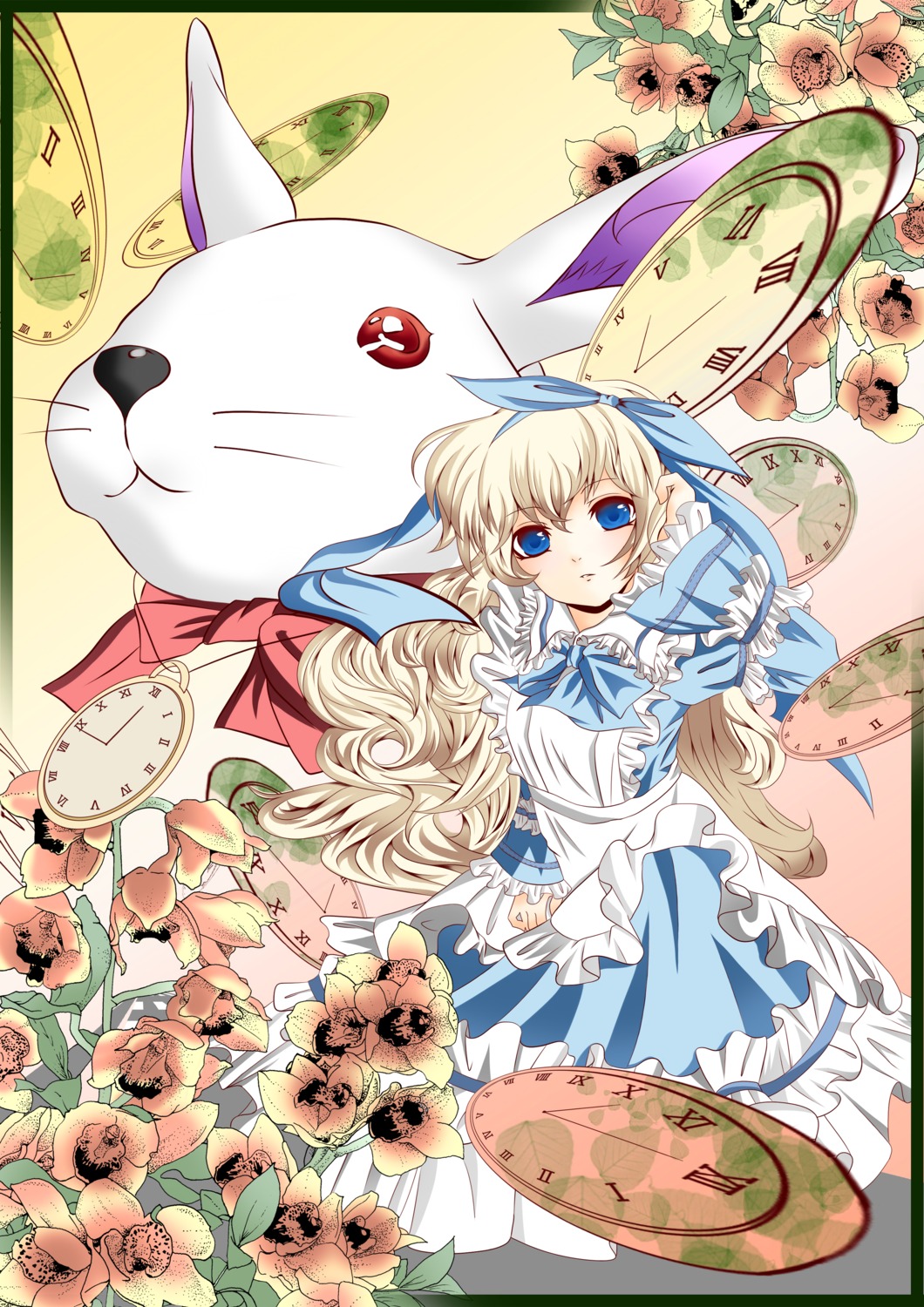 alice alice_in_wonderland dress kutinasi white_rabbit