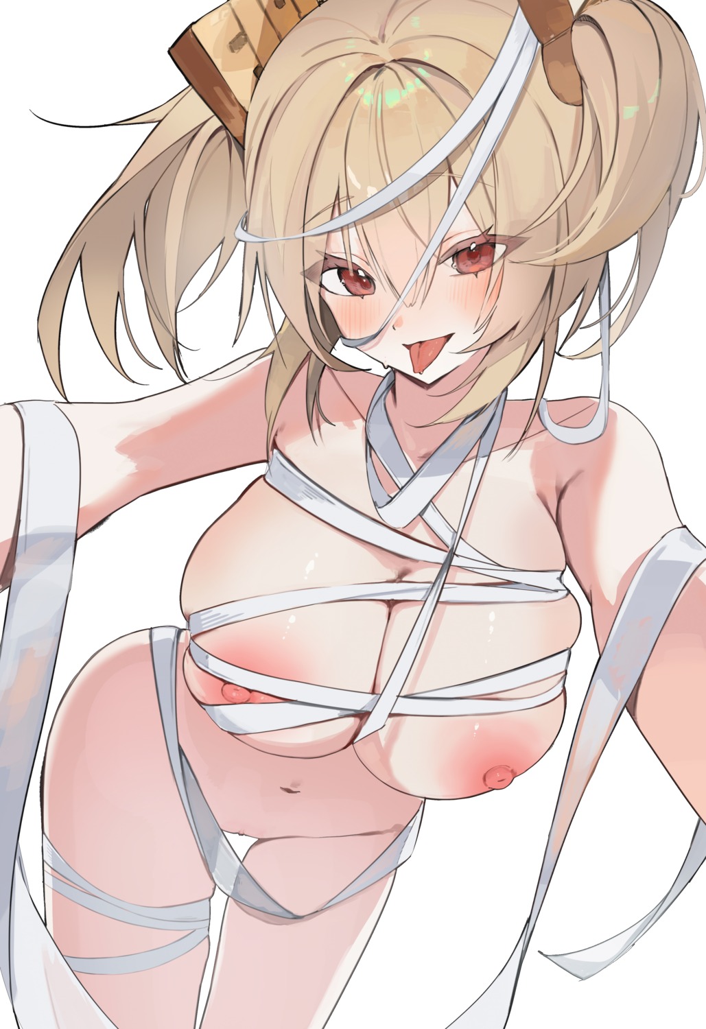 bandages burnice_white hamuchu naked_ribbon nipples pussy uncensored zenless_zone_zero