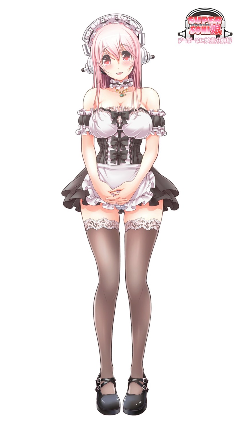 cameltoe cleavage headphones mag_kan maid pantsu sonico super_sonico thighhighs v-mag