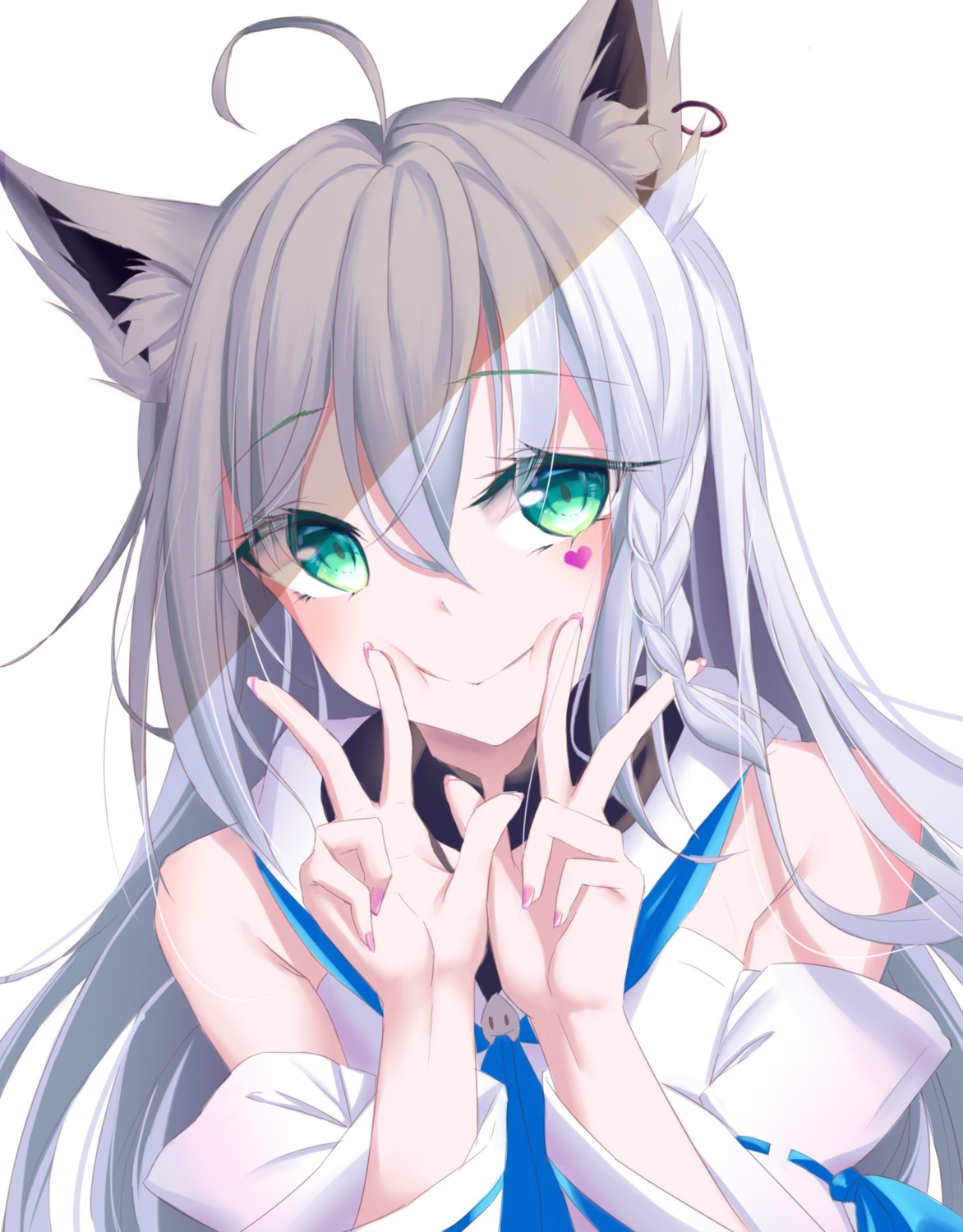 amaroku_neko animal_ears hololive hololive_gamers kitsune shirakami_fubuki tattoo