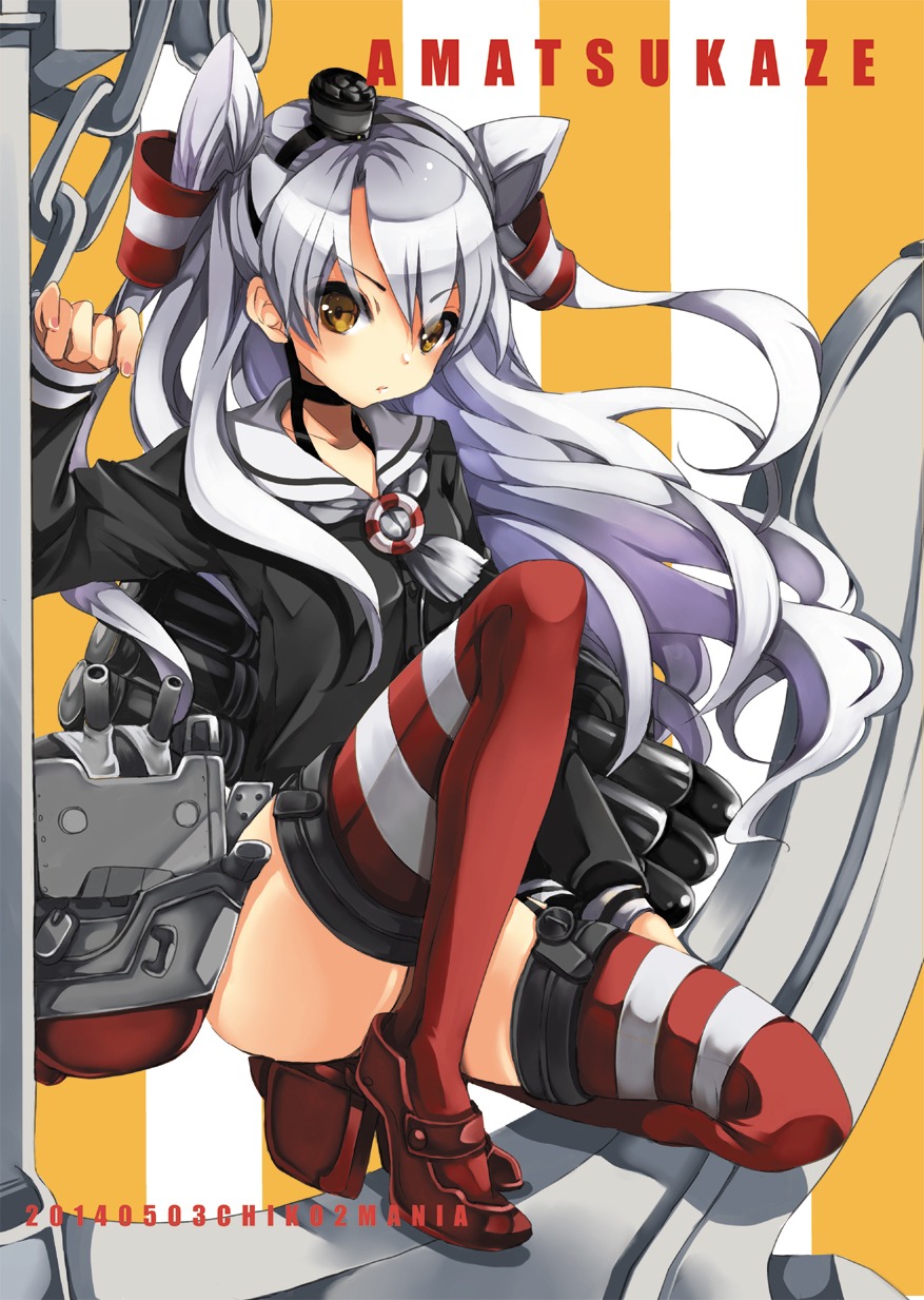 amatsukaze_(kancolle) gouda_nagi kantai_collection thighhighs