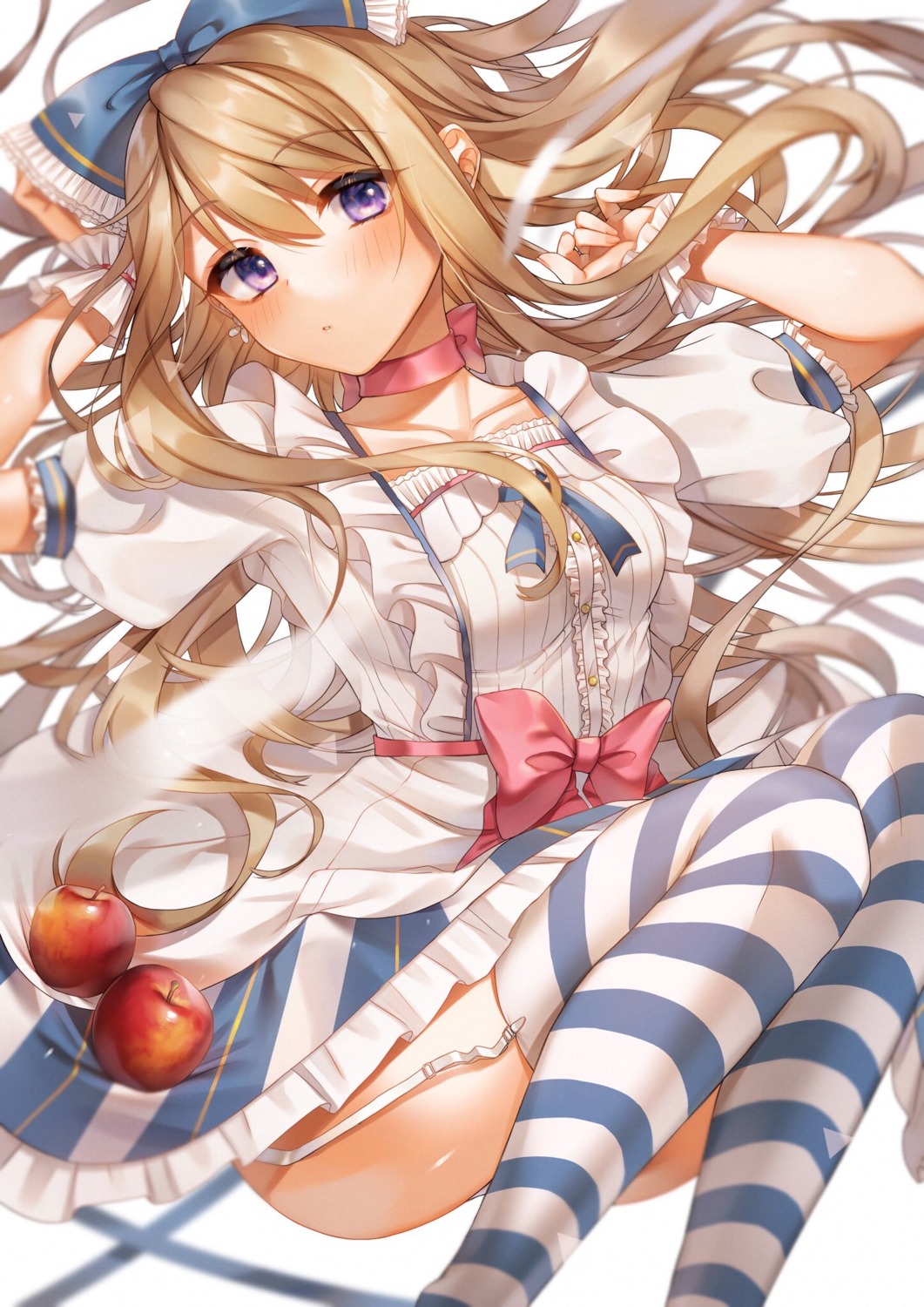 alice alice_in_wonderland djchanmio dress pantsu skirt_lift stockings thighhighs