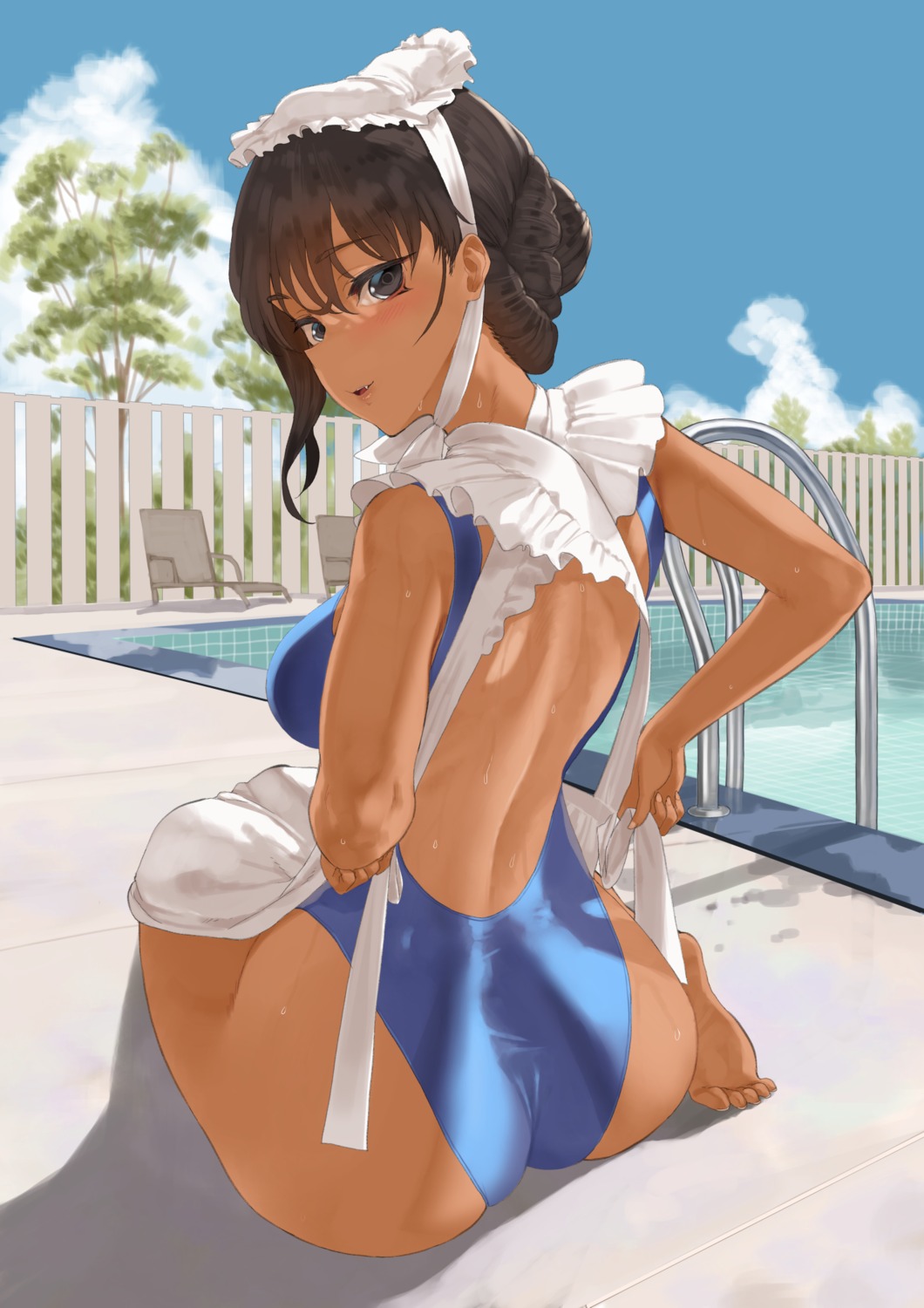 ass maid swimsuits throtem undressing wet