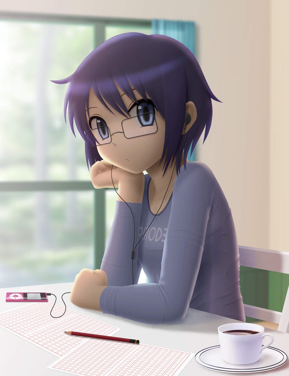 hidamari_sketch megane sae siraha