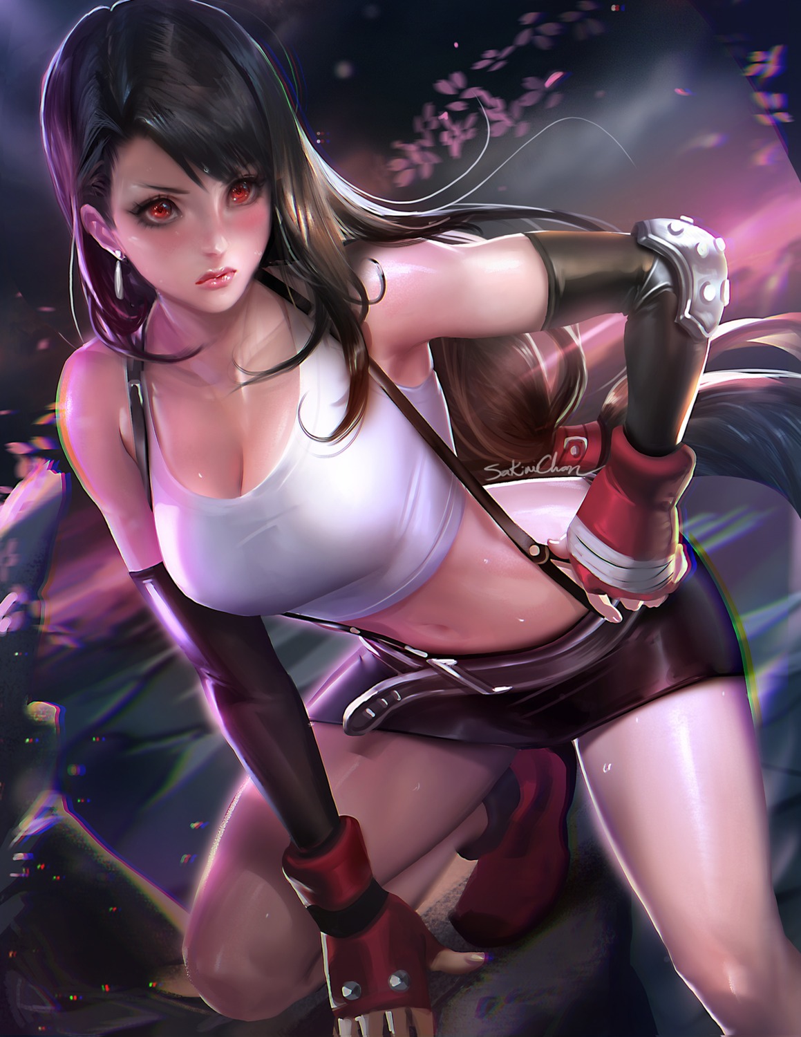 cleavage final_fantasy final_fantasy_vii sakimichan tifa_lockhart