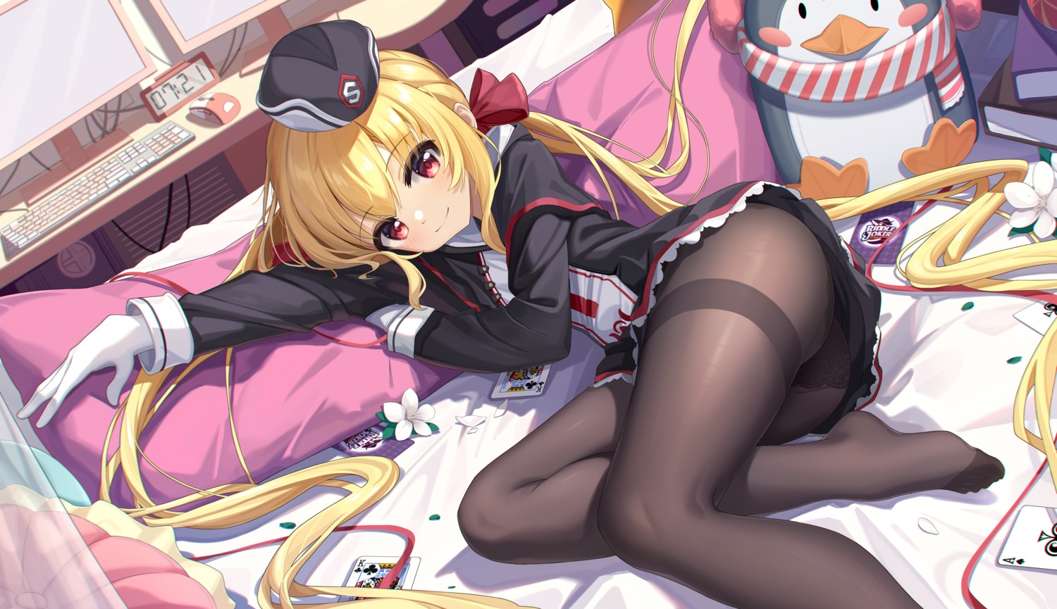 arihara_nanami fujiko_sugi loli pantsu pantyhose riddle_joker skirt_lift uniform