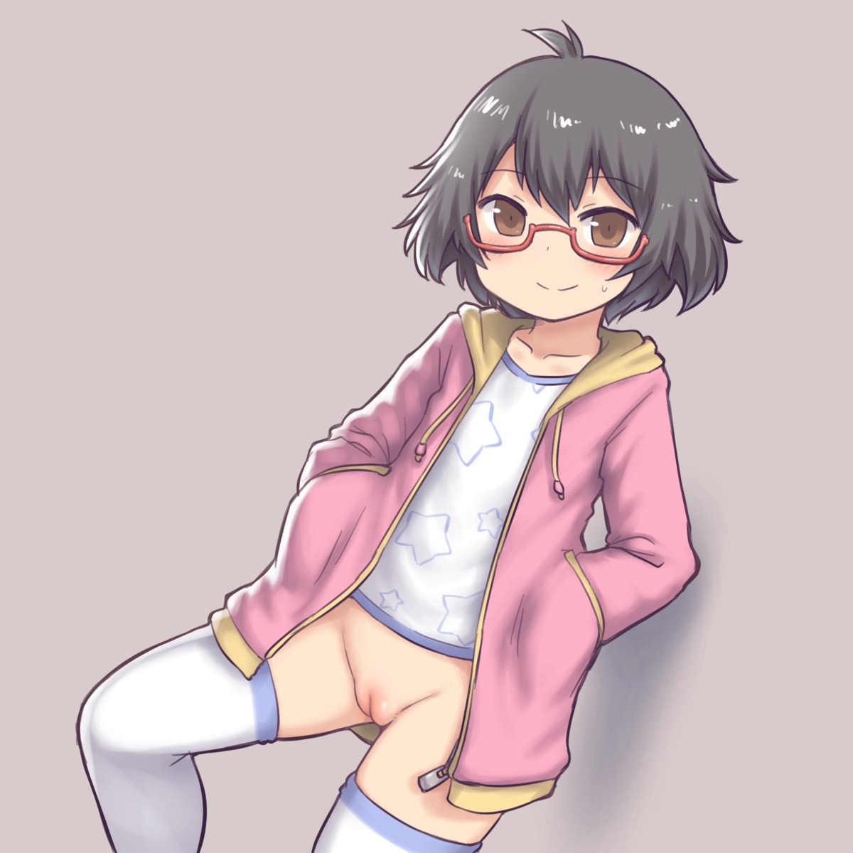 aaaa_(quad-a) bottomless loli megane pussy thighhighs uncensored