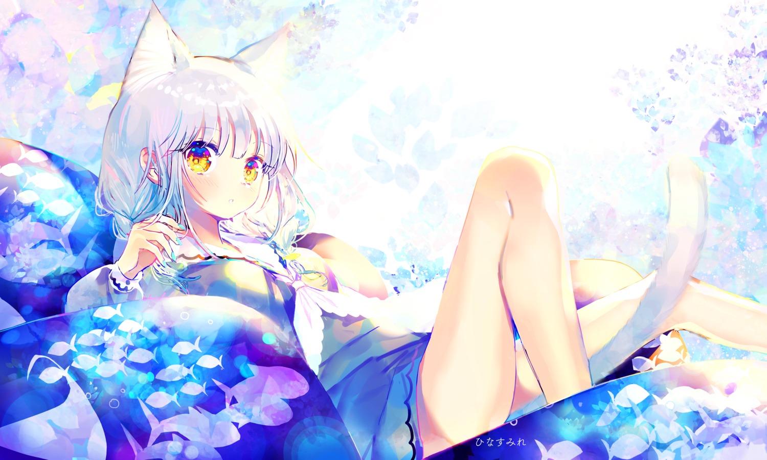 animal_ears hinasumire nekomimi skirt_lift tail