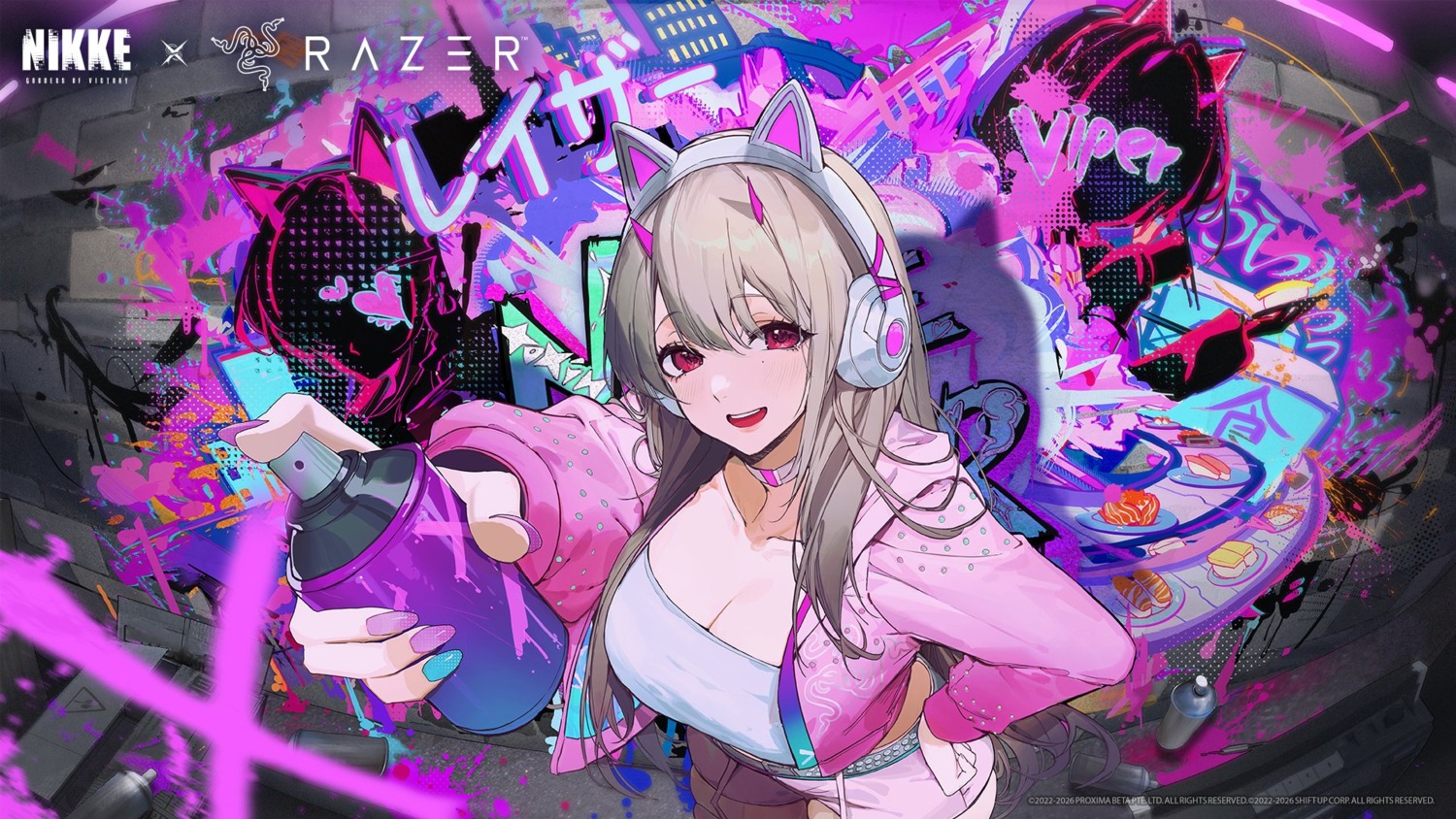 animal_ears goddess_of_victory:_nikke headphones horns jpeg_artifacts nekomimi tagme viper_(nikke) wallpaper