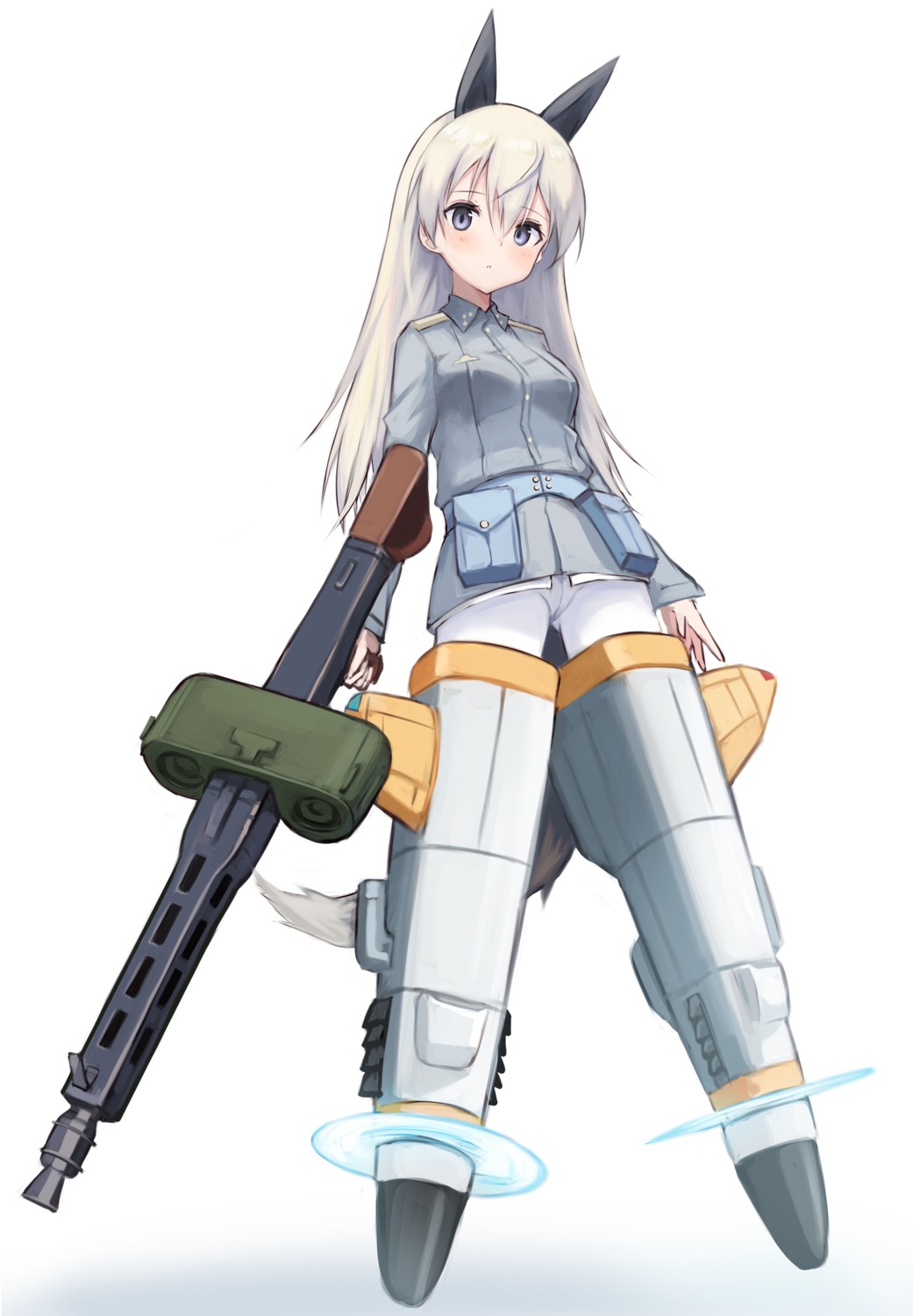 animal_ears eila_ilmatar_juutilainen gun kitsune pantyhose strike_witches strike_witches:_operation_victory_arrow strike_witches_2 strike_witches_gekijouban tagme tail uniform