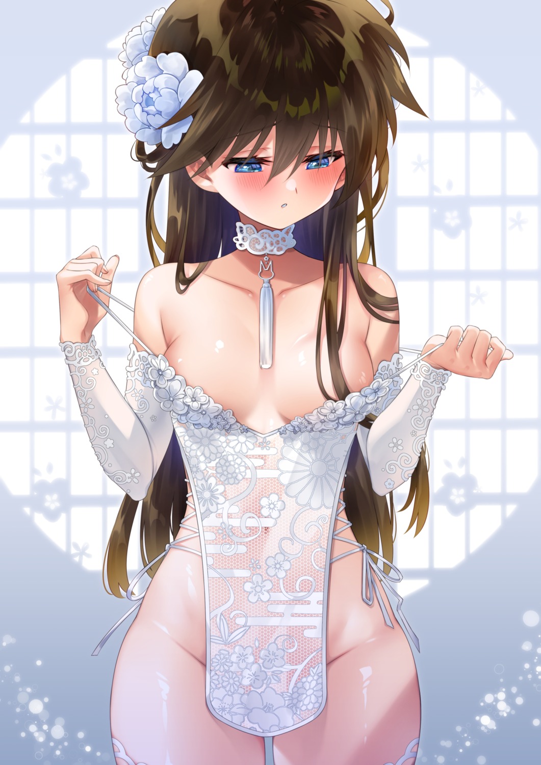 biwa_(biwa_ton10) lingerie no_bra nopan see_through undressing