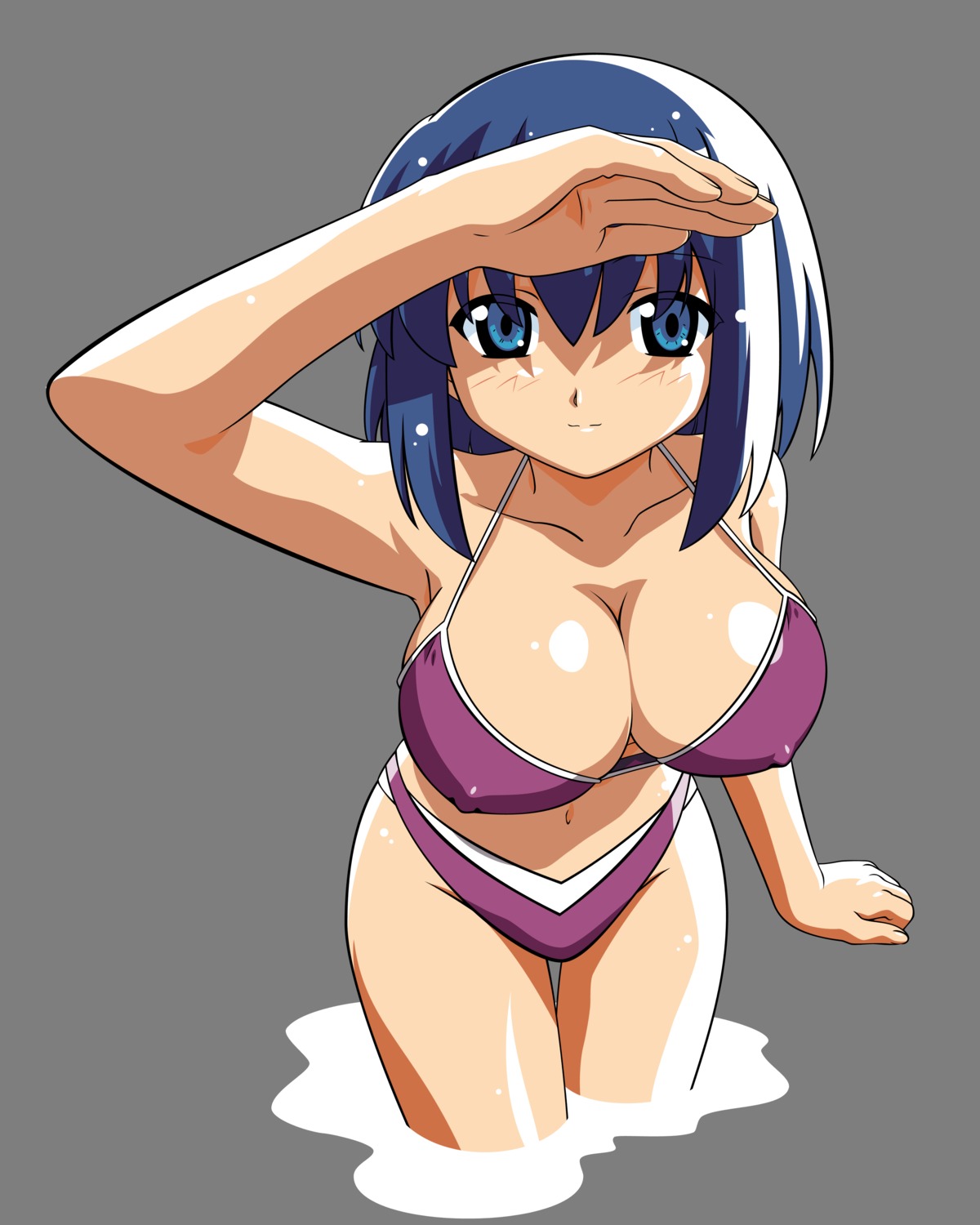 bikini cleavage erect_nipples itou_katsunobu kokubunji_koyori nurse_witch_komugi swimsuits transparent_png vector_trace