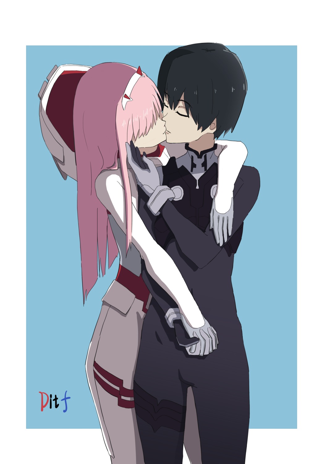 463093780 bodysuit darling_in_the_franxx hiro_(darling_in_the_franxx) horns zero_two_(darling_in_the_franxx)