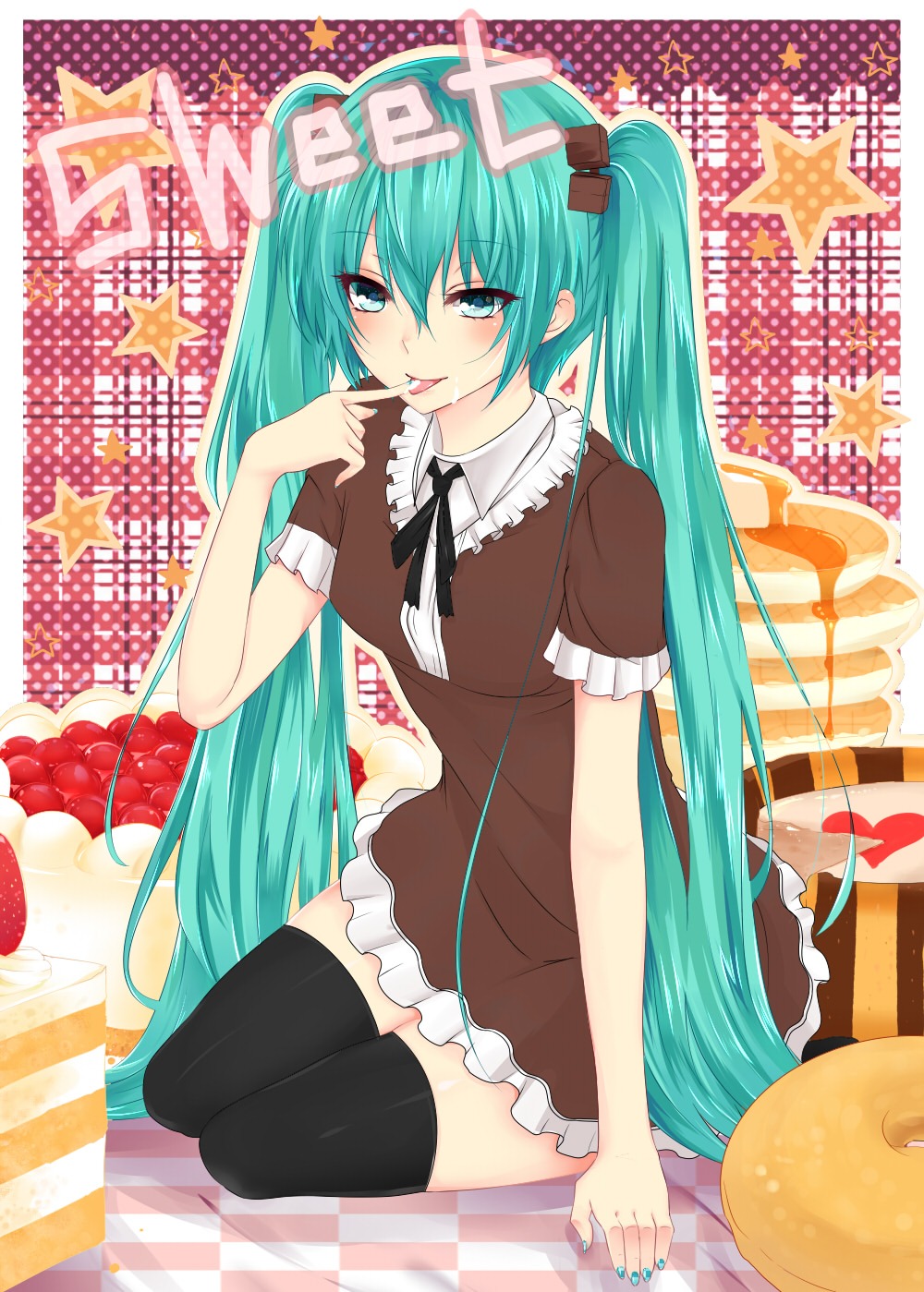 dress hatsune_miku nuko_(mikupantu) thighhighs vocaloid