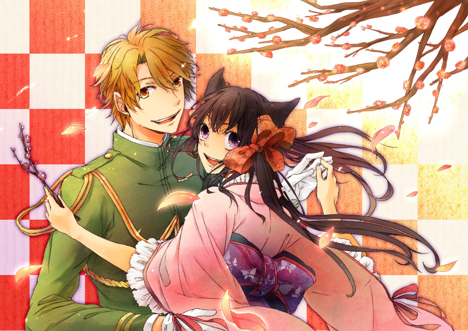 agemaki_kei animal_ears japanese_clothes kama_(satoyan) kimono otome_youkai_zakuro zakuro