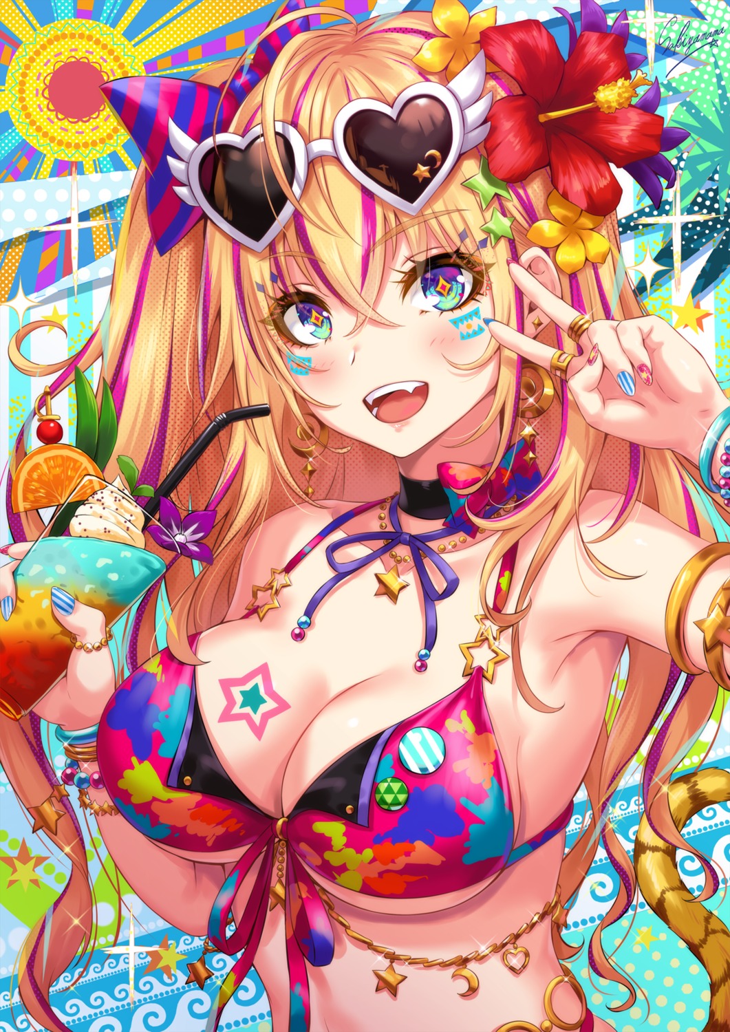 bikini_top megane sakiyamama swimsuits tattoo