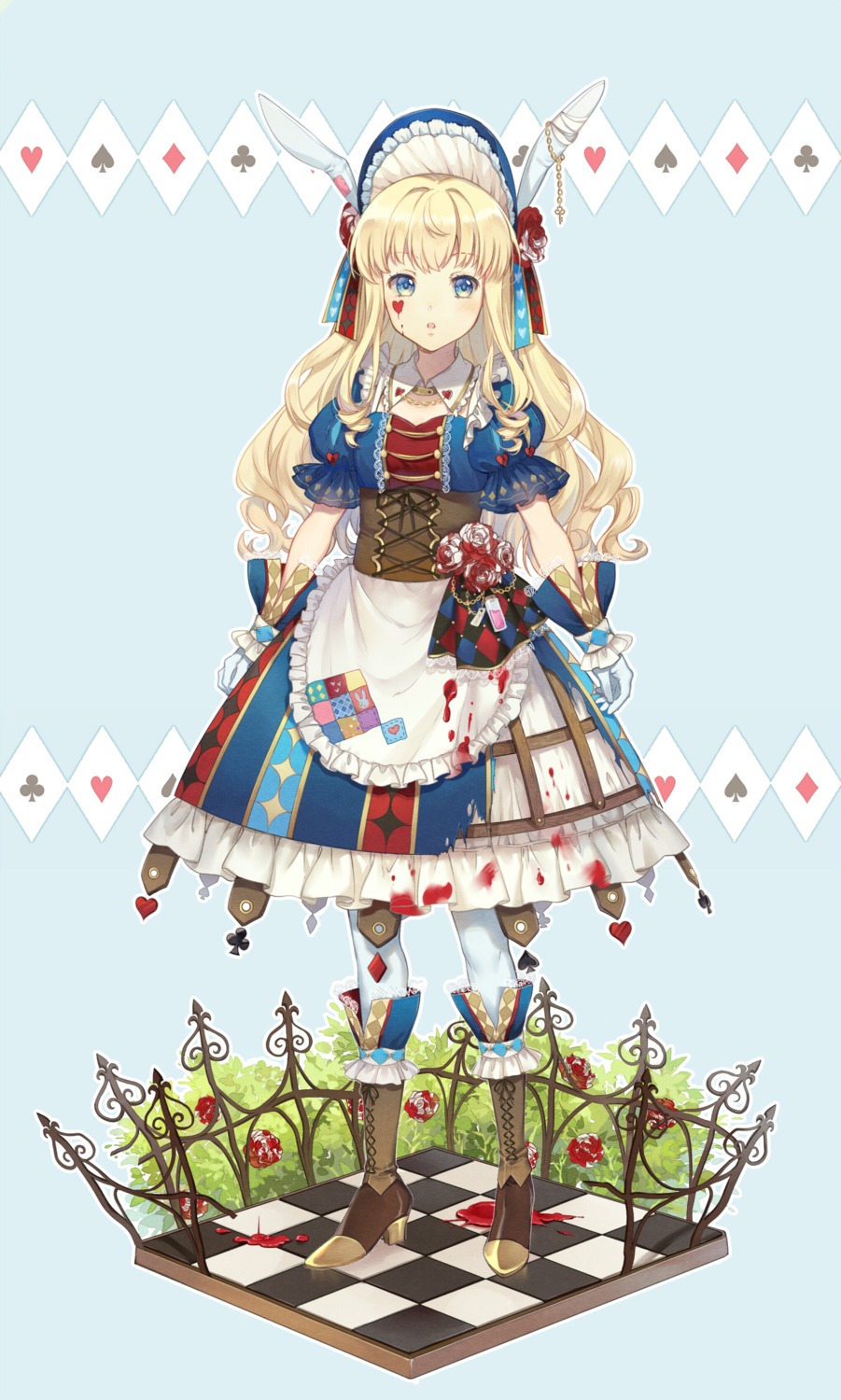 alice alice_in_wonderland animal_ears bunny_ears dress ekita_xuan heels