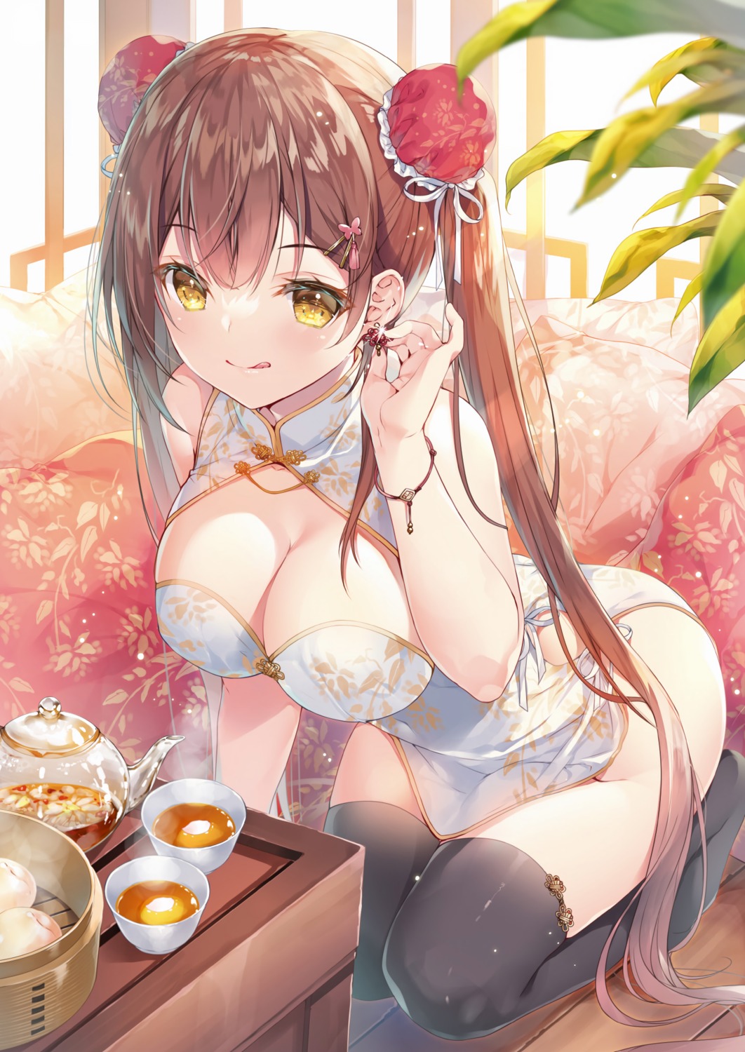 chinadress detexted miwabe_sakura no_bra thighhighs