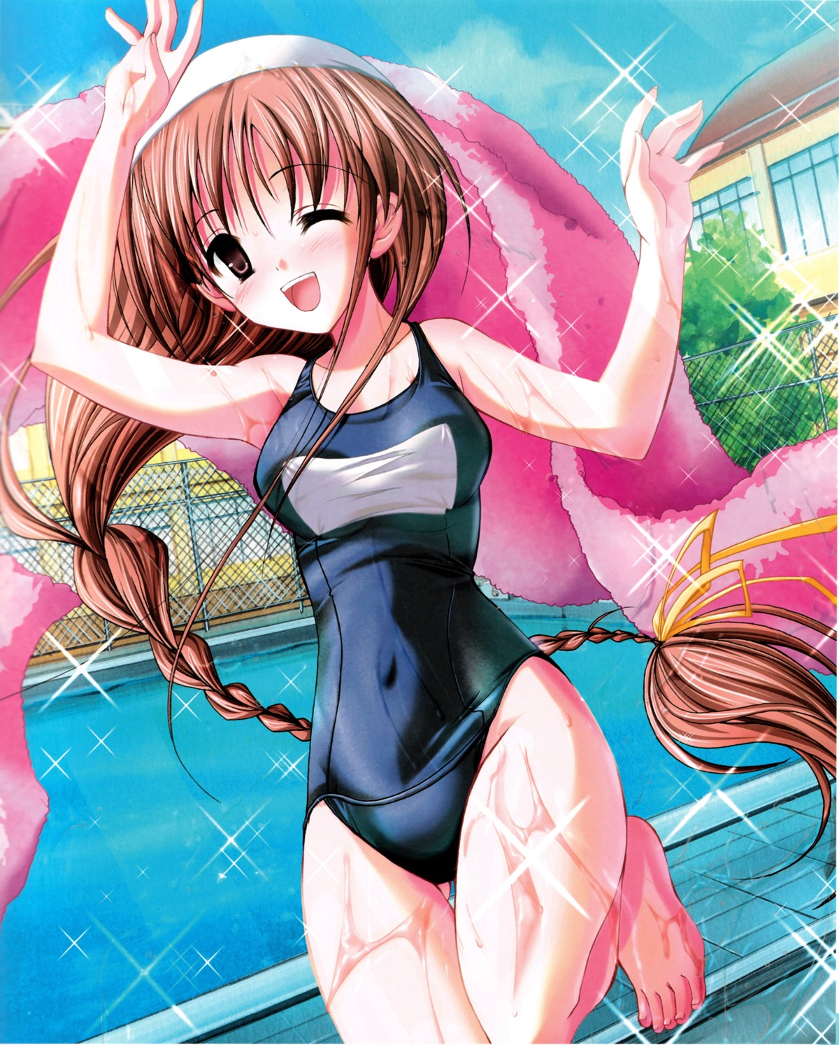 misakura_nankotsu school_swimsuit swimsuits wet