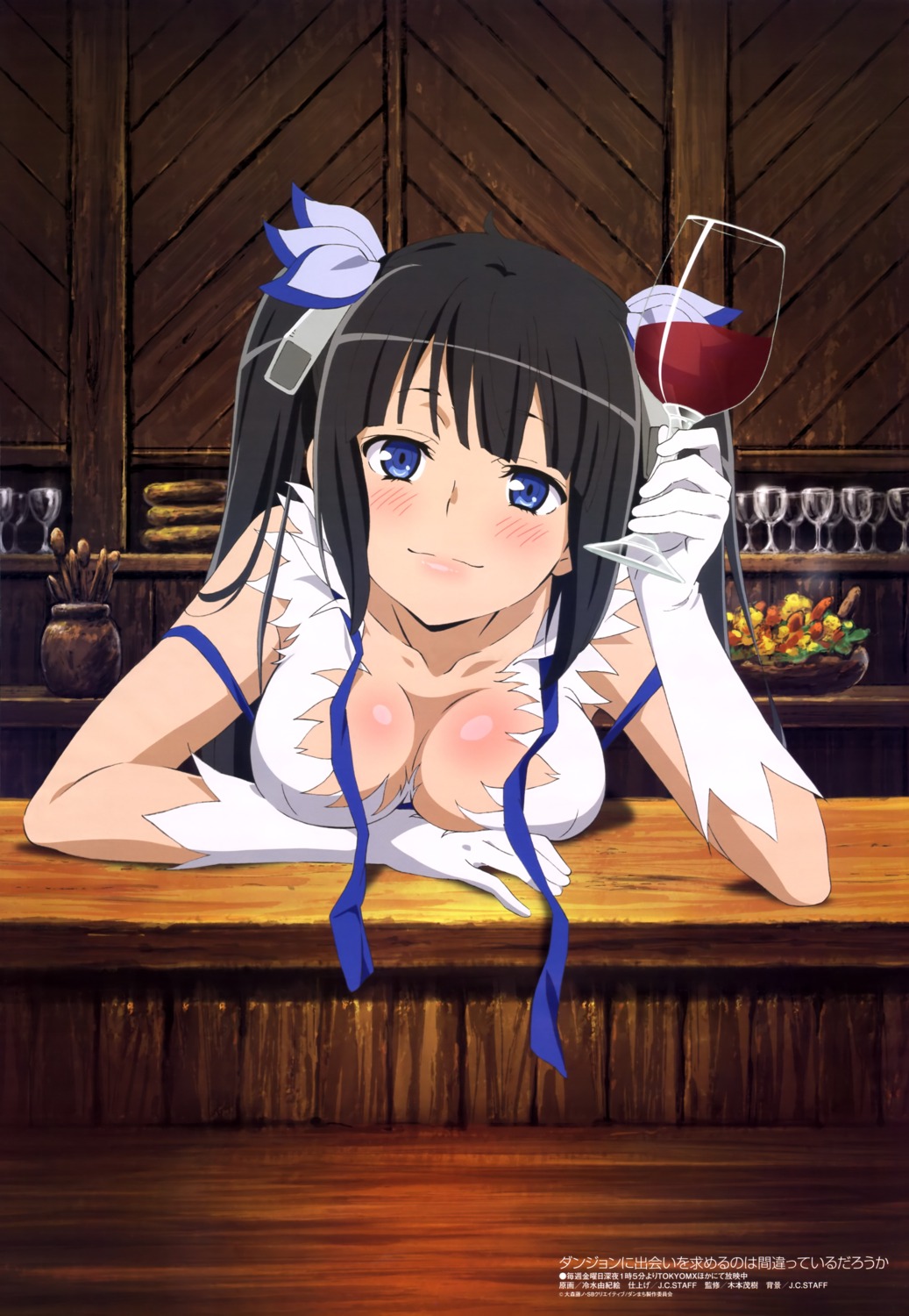 cleavage dress dungeon_ni_deai_wo_motomeru_no_wa_machigatteiru_darou_ka hestia_(danmachi) hiyamizu_yukie