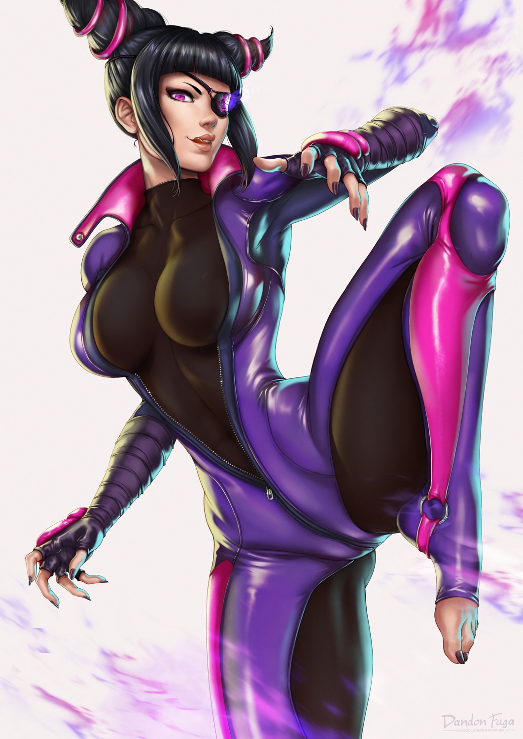 bodysuit cameltoe dandon_fuga eyepatch feet han_juri street_fighter