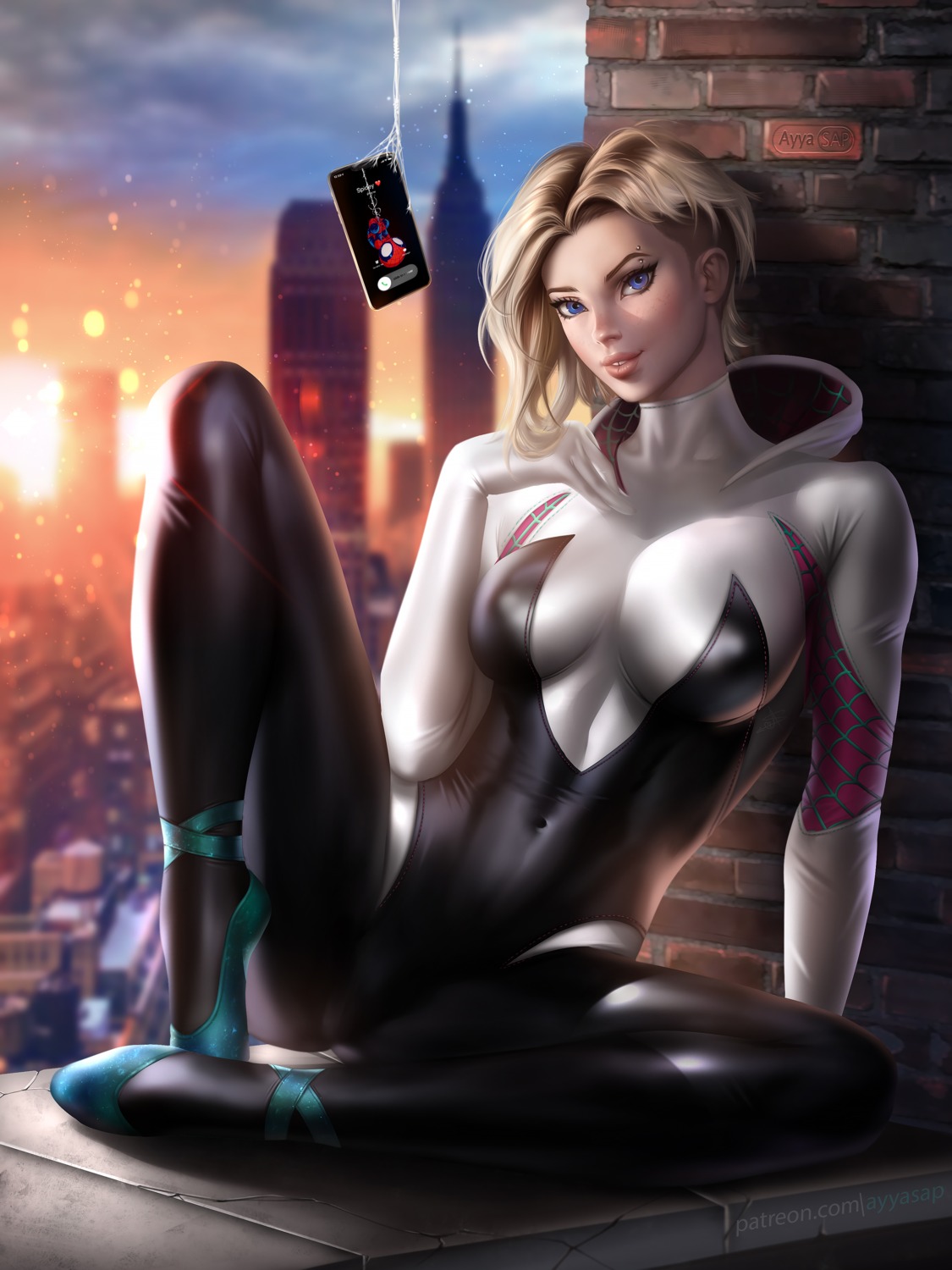 ayyasap bodysuit gwen_stacy marvel spider-gwen spiderman