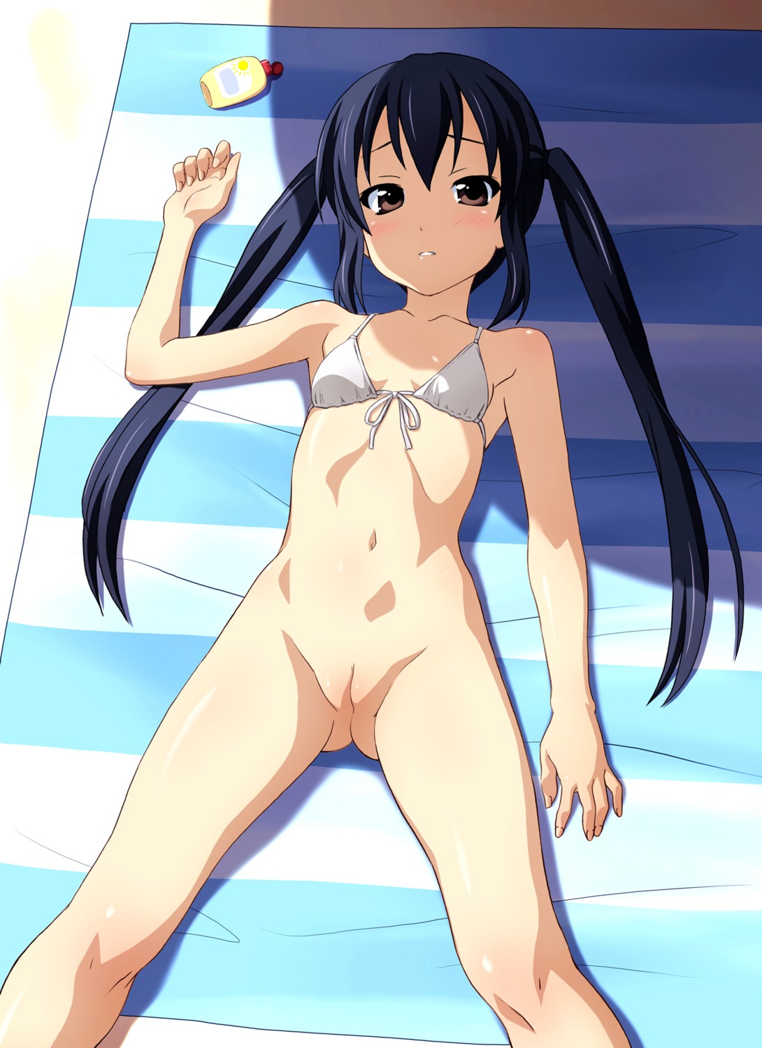 bikini bottomless k-on! loli nakano_azusa norizou_type-r pussy r's_factory swimsuits uncensored