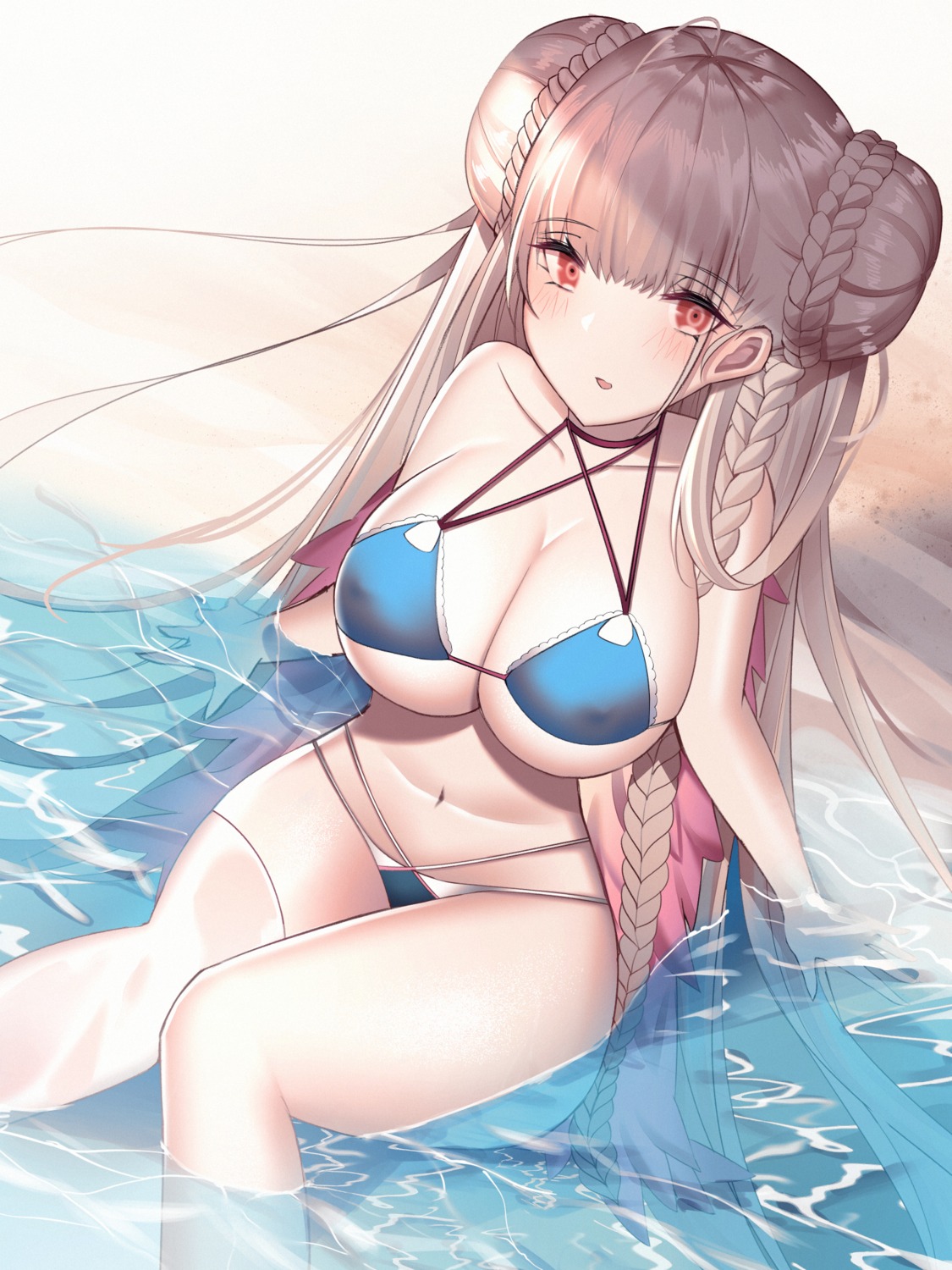 aogi_(pixiv9459043) azur_lane bikini erect_nipples formidable_(azur_lane) swimsuits thighhighs wet