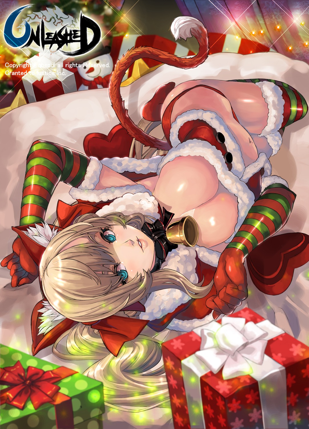 animal_ears christmas cleavage nekomimi qbspdl tail thighhighs unleashed