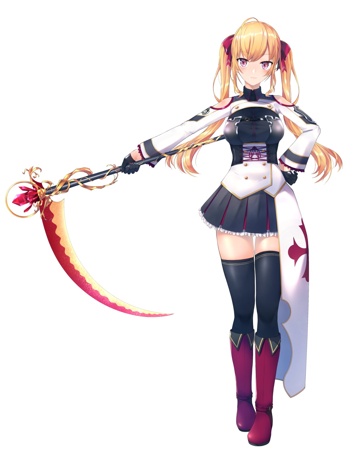 nijisanji nijisanji_seeds nishinomiya_suzu takamiya_rion thighhighs weapon