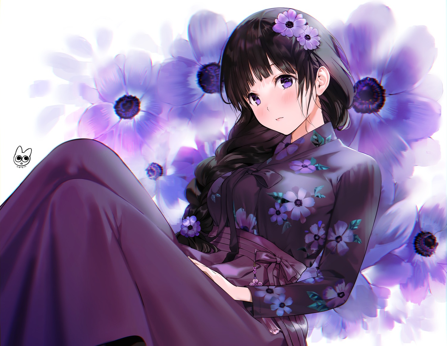 asian_clothes chitanda_eru hyouka mery_(yangmalgage) skirt_lift