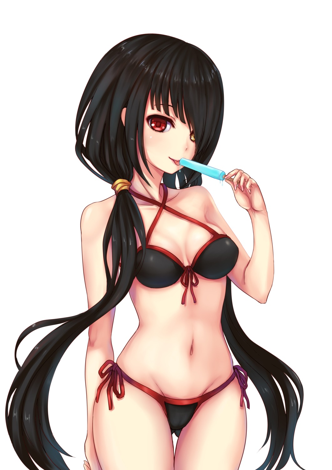 bikini cameltoe cleavage date_a_live gyakushuu_no_hoshiumi heterochromia swimsuits tokisaki_kurumi