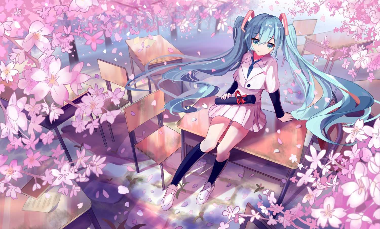 hatsune_miku seifuku siji_(szh5522) vocaloid