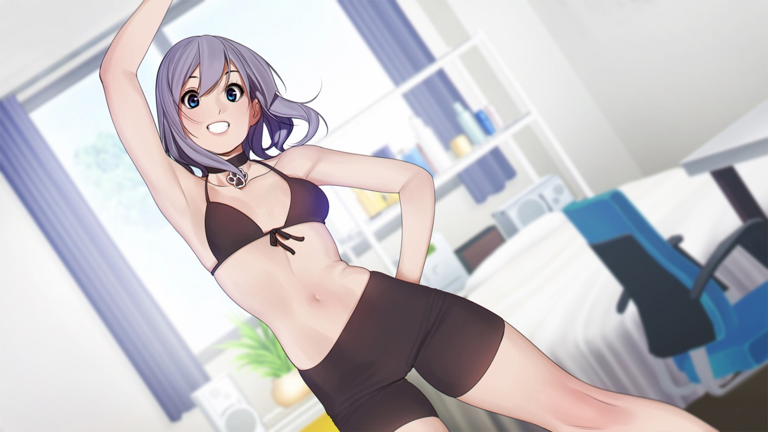 aconitea bike_shorts bikini_top cameltoe cleavage game_cg onii-chan_asobo swimsuits