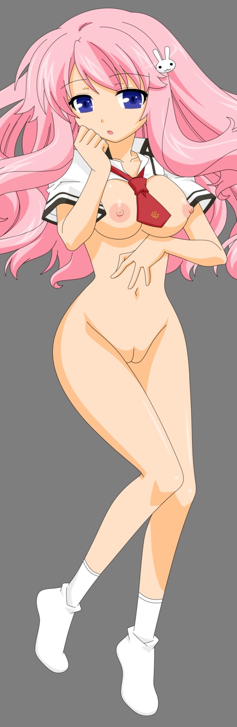 baka_to_test_to_shoukanjuu bottomless breasts himeji_mizuki nipples no_bra pussy seifuku transparent_png uncensored vector_trace