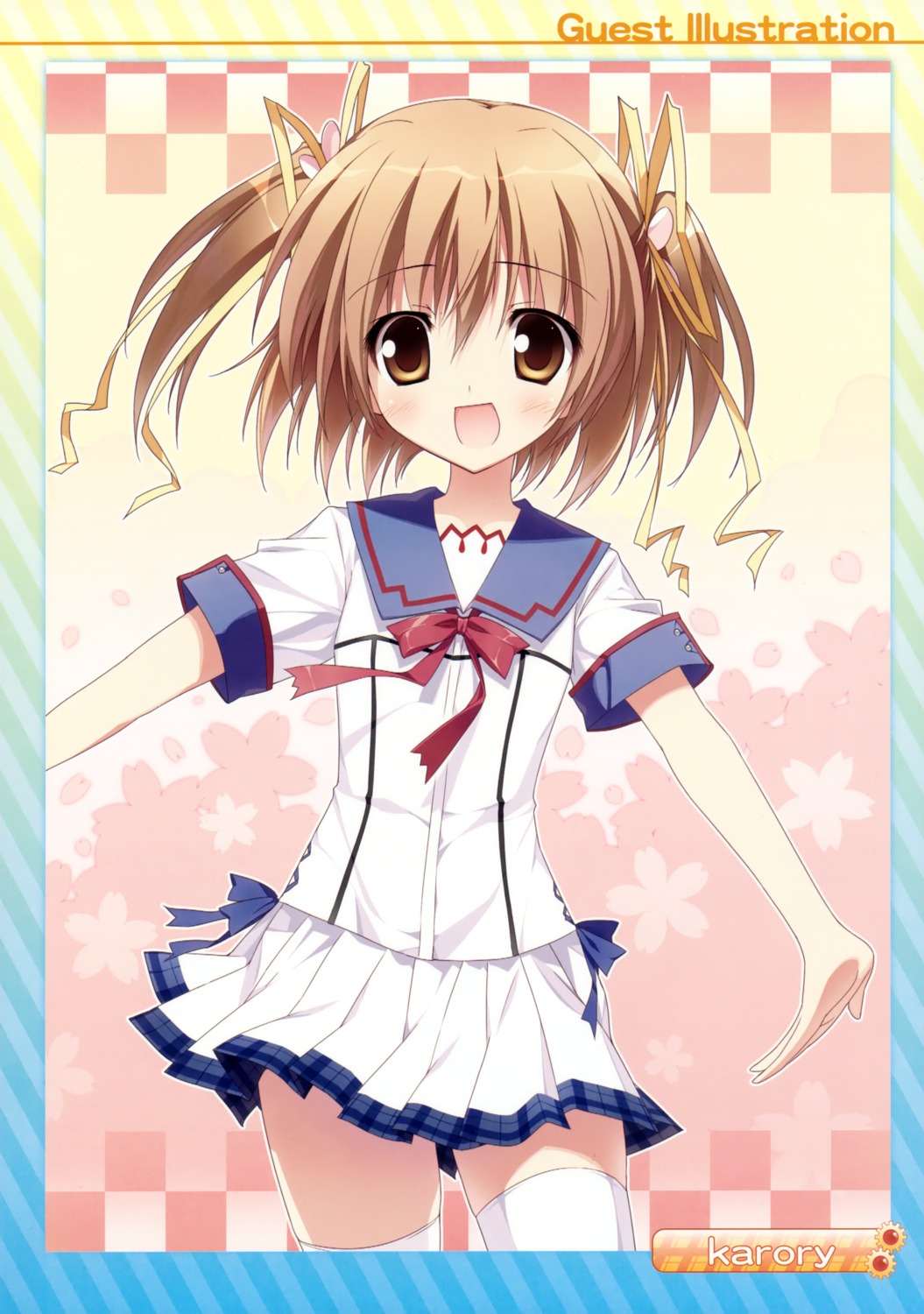 delivara! karory seifuku skirt_lift thighhighs yufu_sumika