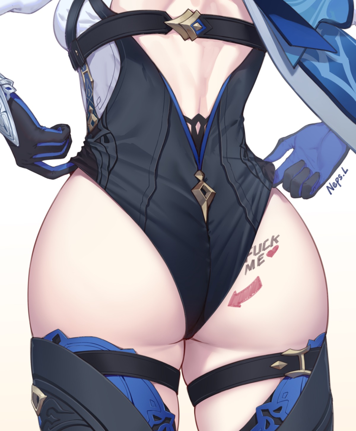 ass eula garter genshin_impact neps-l no_bra thighhighs