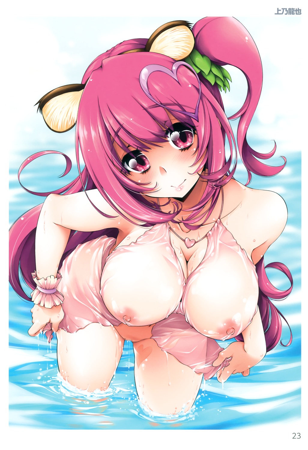 animal_ears bottomless breasts censored kamino_ryu-ya lingerie nipples pussy see_through toranoana wet