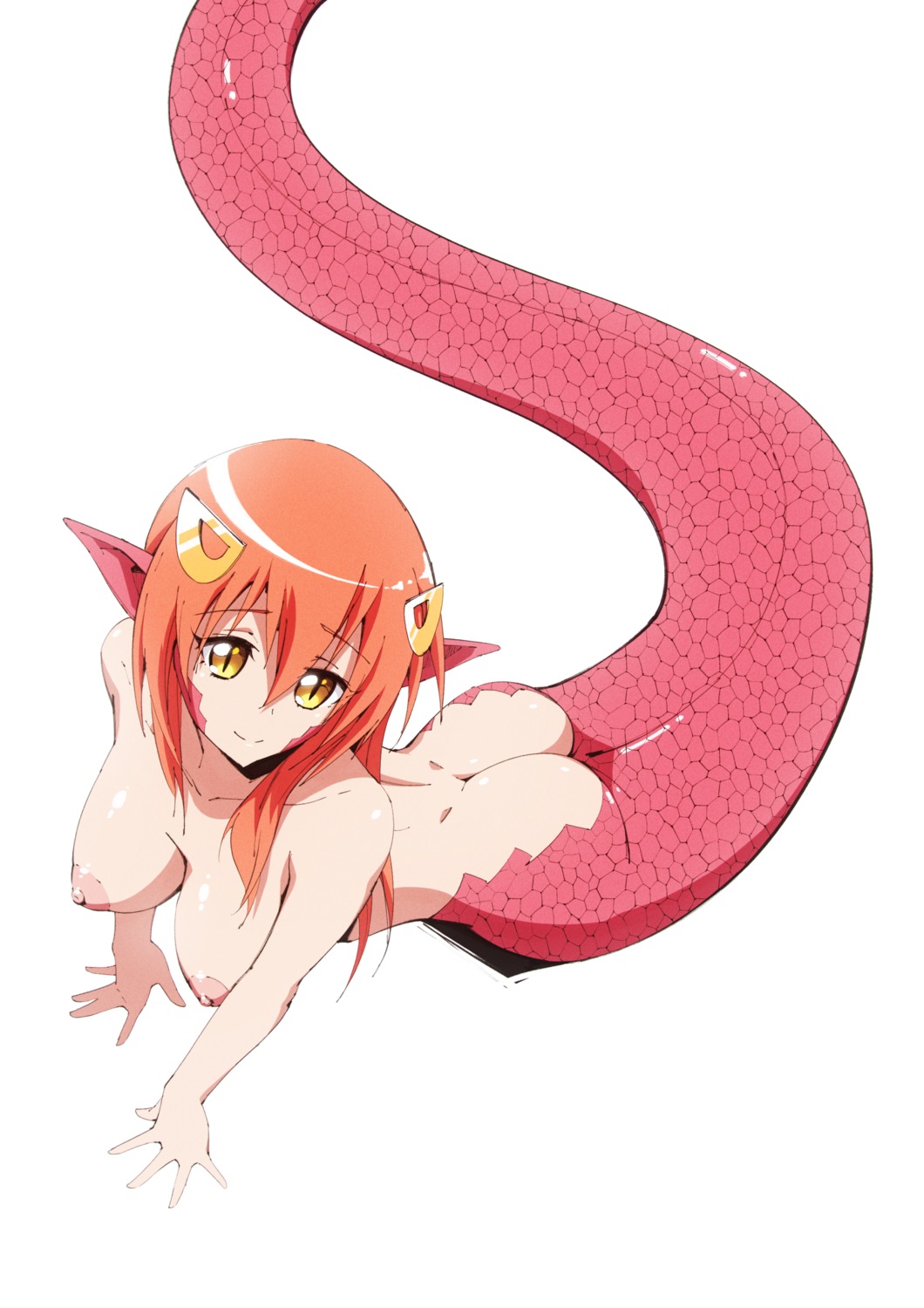 ass flou miia_(monster_musume) monster_girl monster_musume_no_iru_nichijou naked nipples pointy_ears tail