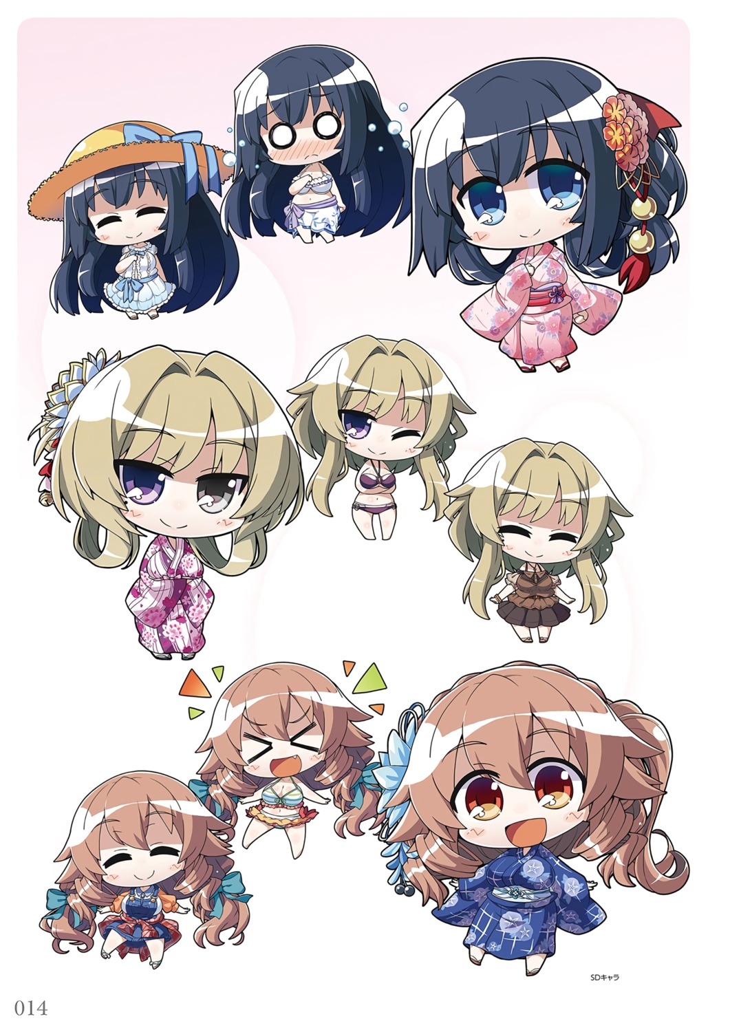 amakano azarashi_soft bikini chibi hoshikawa_koharu kanbayashi_mizuki kimono piromizu swimsuits takayashiro_sayuki