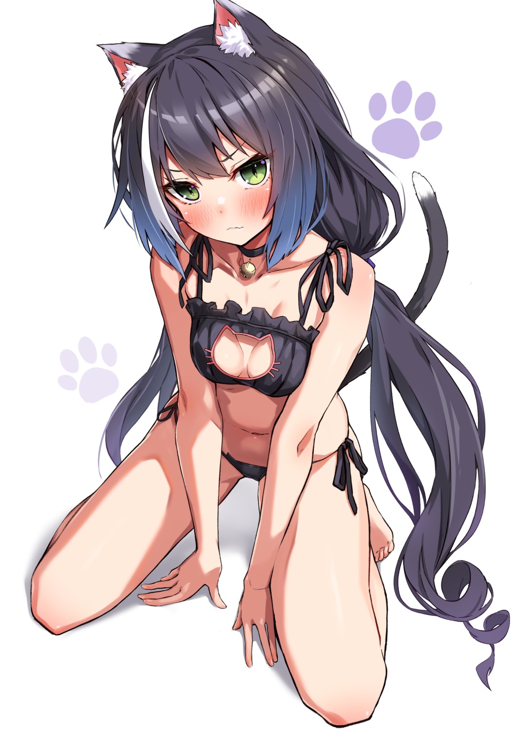 animal_ears bra cleavage karyl_(princess_connect) nekomimi pantsu princess_connect princess_connect!_re:dive string_panties tail takanashi_kei_(hitsujikan)