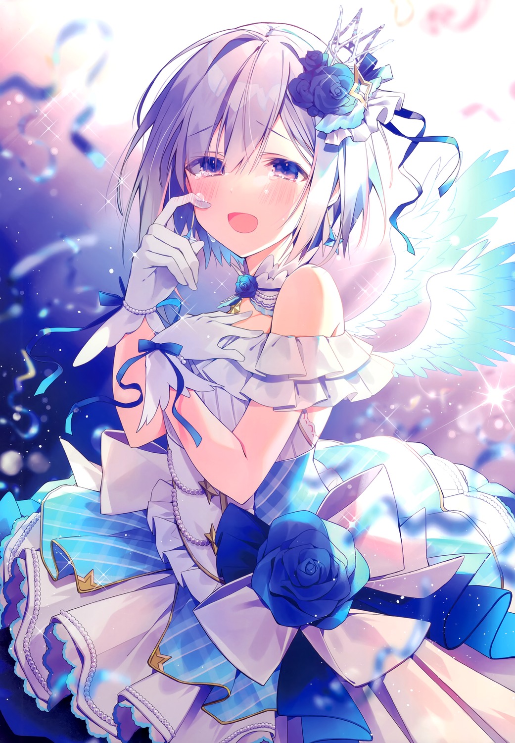 amane_kanata dress hololive oshioshio oshioshio_(circle) wings