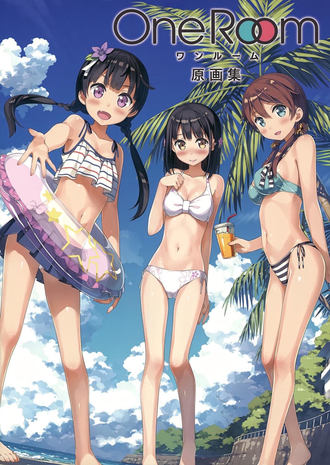 aoshima_moka bikini hanasaka_yui kantoku momohara_natsuki one_room swimsuits