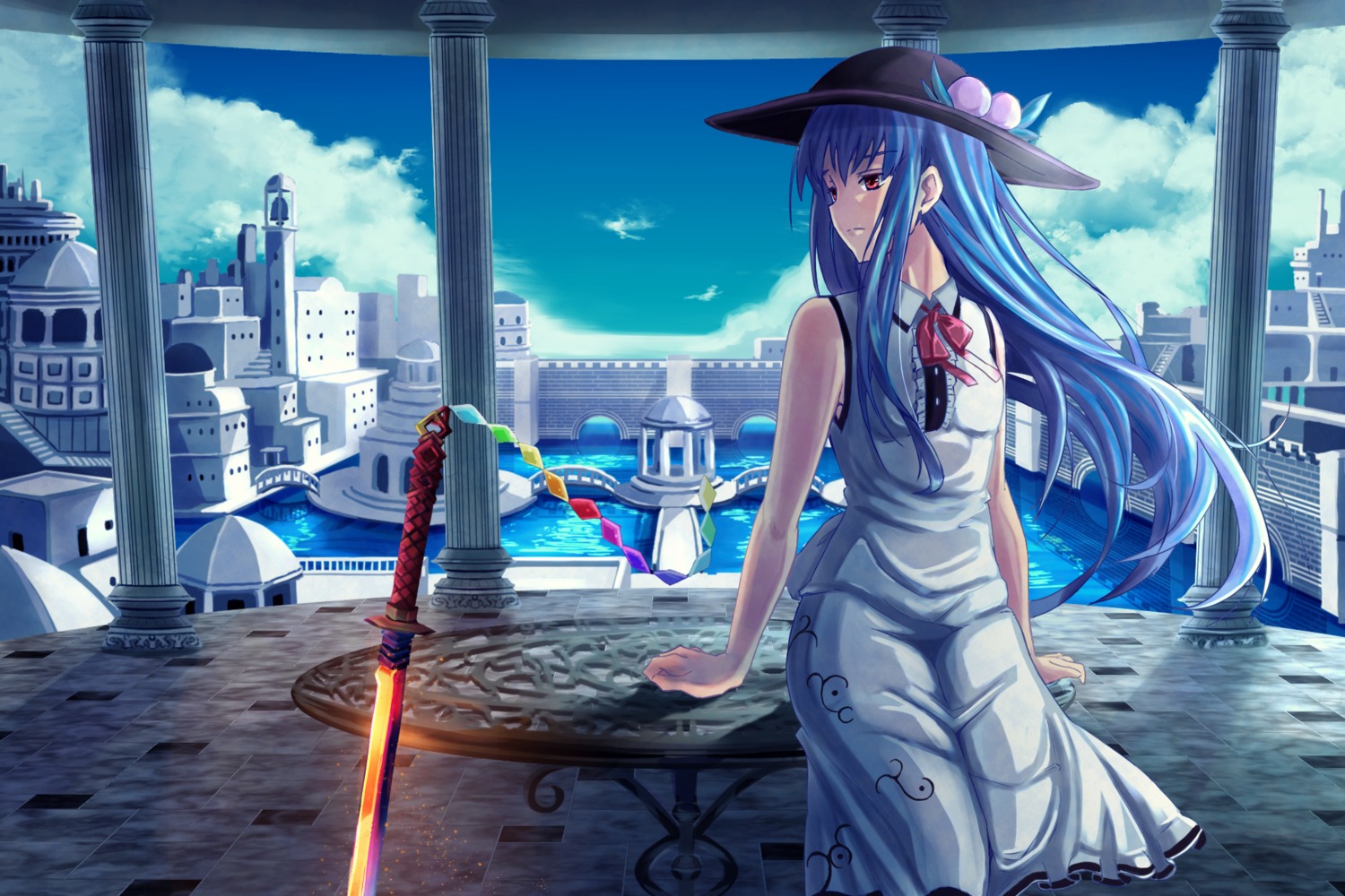 dress hinanawi_tenshi sword torottye touhou