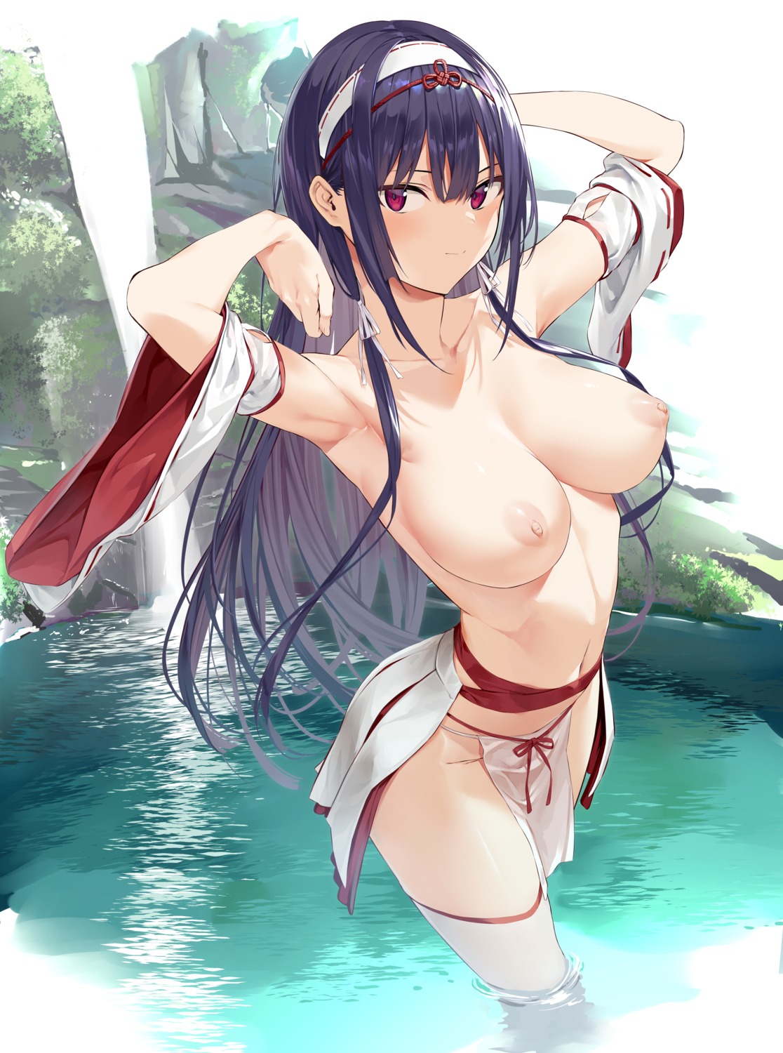 haite_kudasai_takamine-san hiiragi_yuuichi miko nipples nopan takamine_takane thighhighs topless