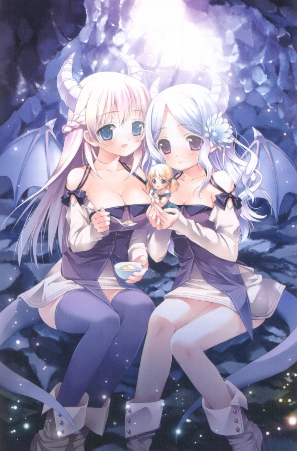 chibi cleavage devil horns screening tagme tail thighhighs wings