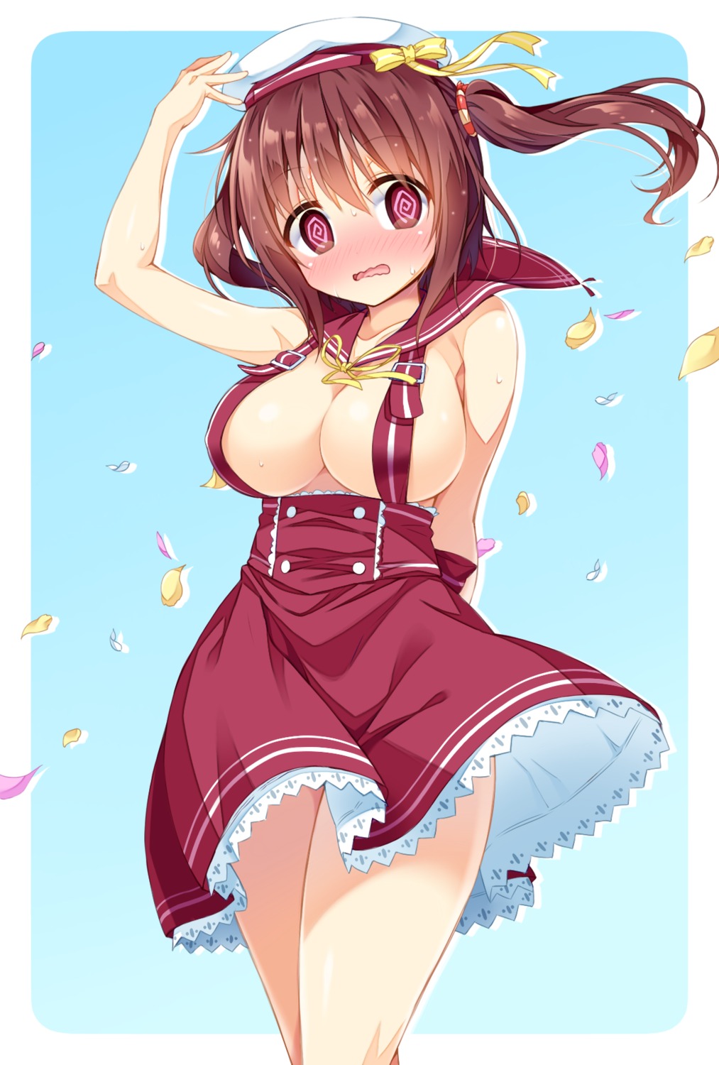 cleavage ebina_nana himouto!_umaru-chan kazuma_(kazumav) no_bra seifuku topless