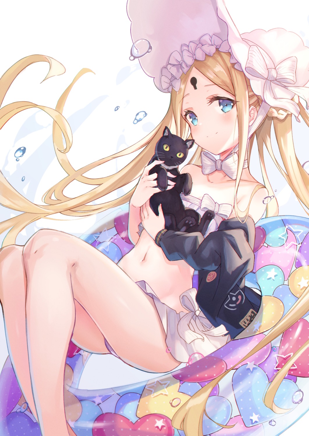 abigail_williams_(fate) bikini fate/grand_order kyaroru neko skirt_lift swimsuits