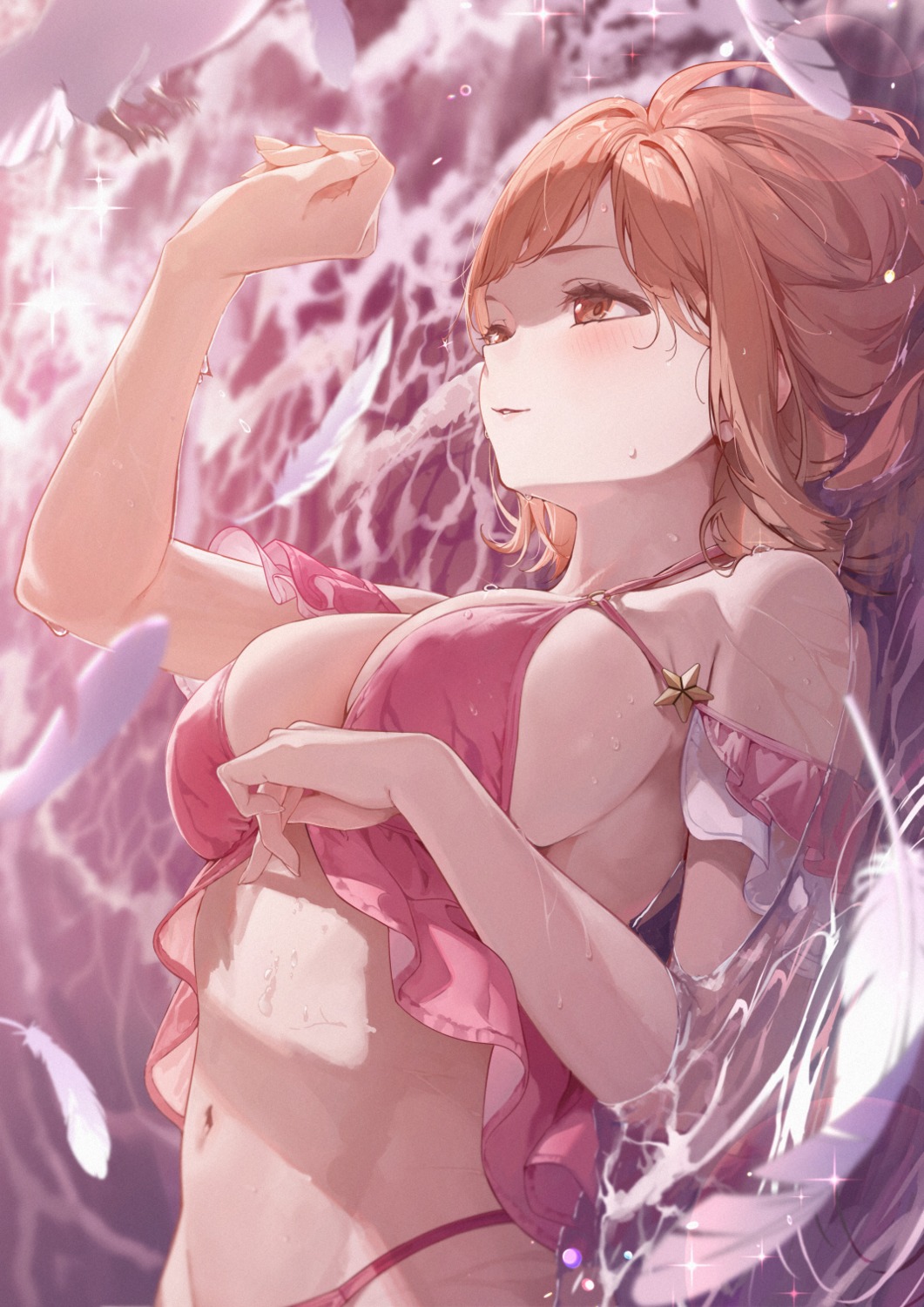 bikini sakuragi_mano sola_(solo0730) swimsuits the_idolm@ster the_idolm@ster_shiny_colors wet