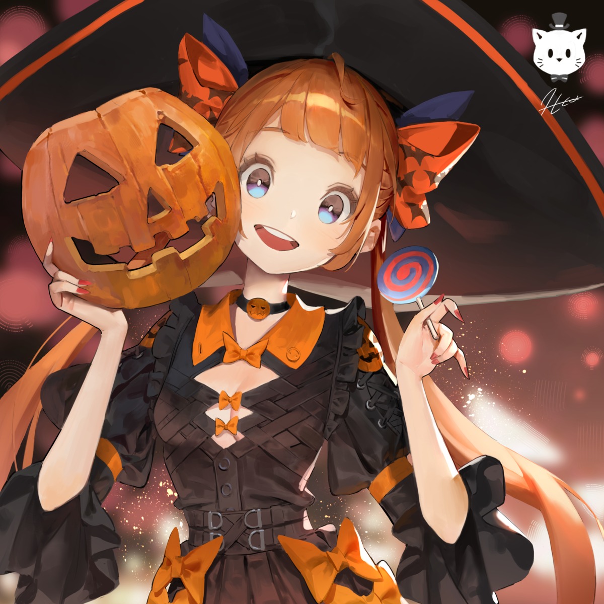 cleavage halloween jung_wonjo lolita_fashion no_bra witch